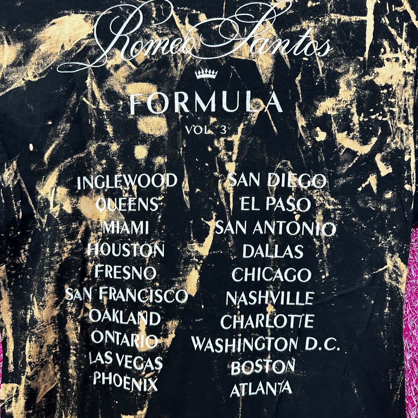 Romeo Santos Formula Tour Beach Dye Tshirt size Medium