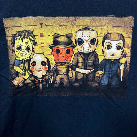 Killer Line Up Chibi Horror Villains Halloween T-Shirt Small