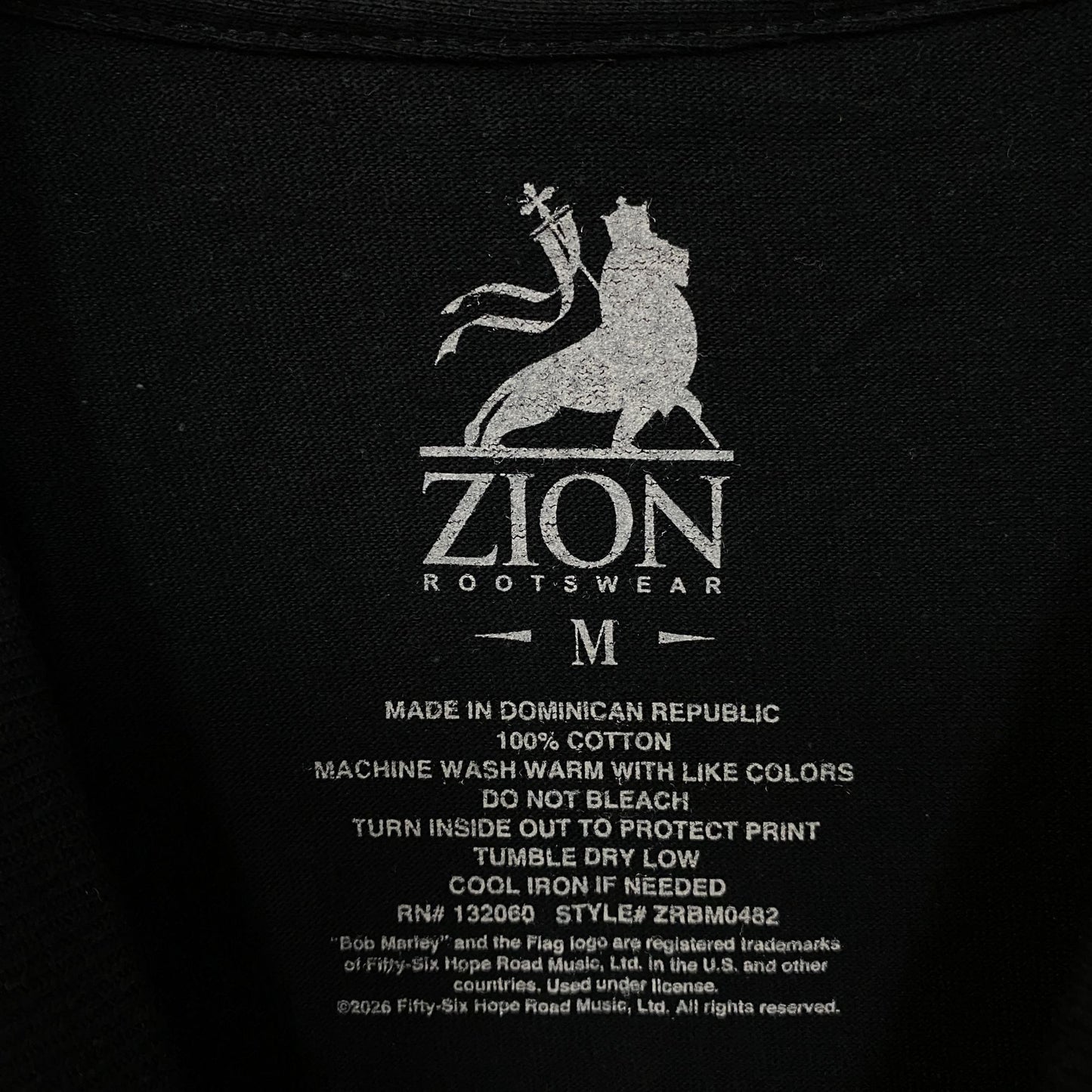 Zion Rootswear Bob Marley Songs of Freedom Graphic T-Shirt Medium