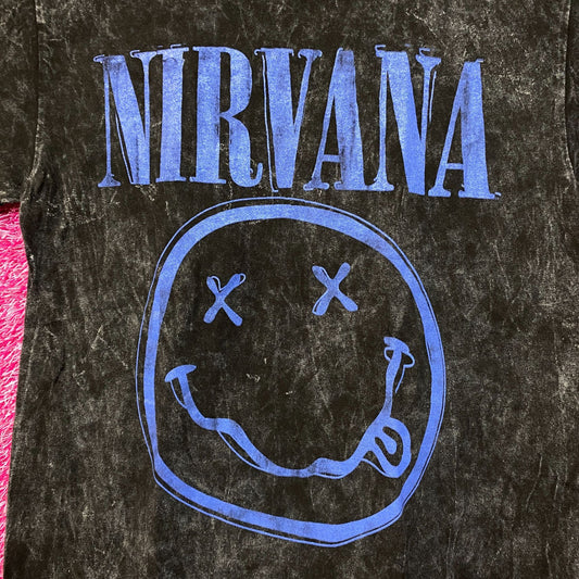Nirvana Nevermind mineral Wash Grunge Tshirt size Small