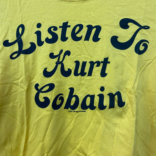 Nirvana Listen to Kurt Cobain Yellow Crop-top M