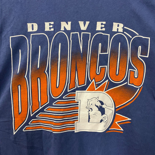 Junk Food Clothing NFL Denver Broncos Chrome Retro Style T-Shirt XL