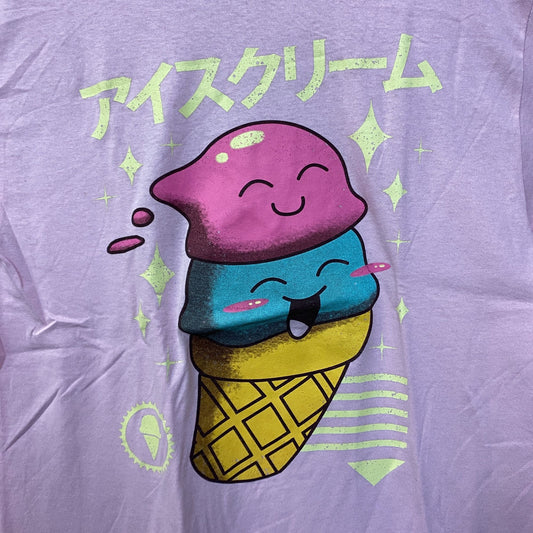 Kawaii ice cream pink Tshirt size medium