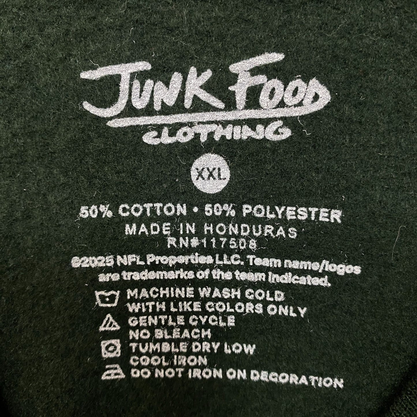 Junk Food Clothing New York Jets Property of Jets NFL Green Sweatshirt 2XL
