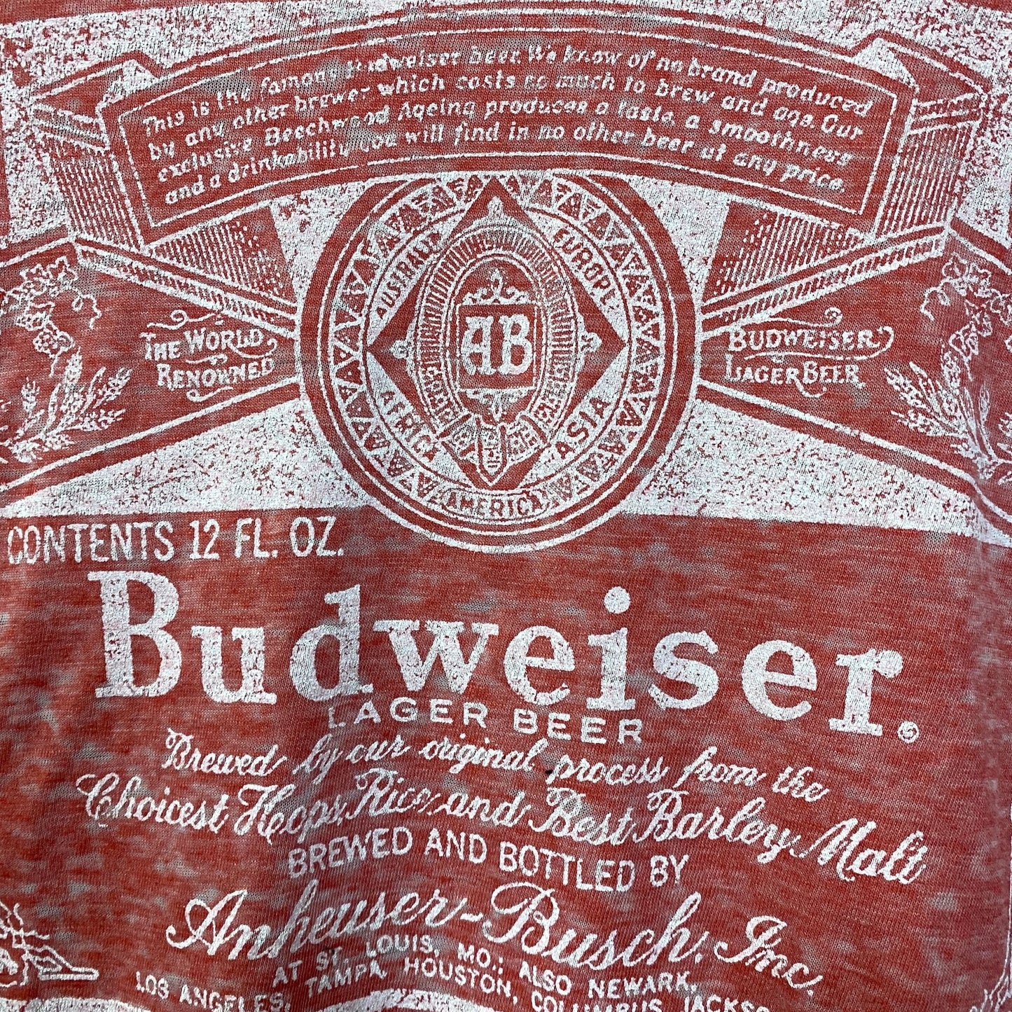 Budweiser King Of Beer 1980'S Vintage Style Logo Graphic T-Shirt Large