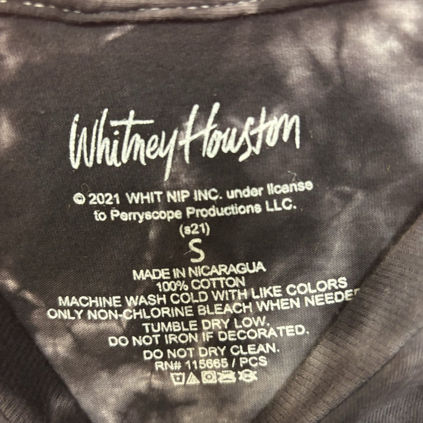 Whitney Houston Self-Titled Album Cover tie dye Tee size small