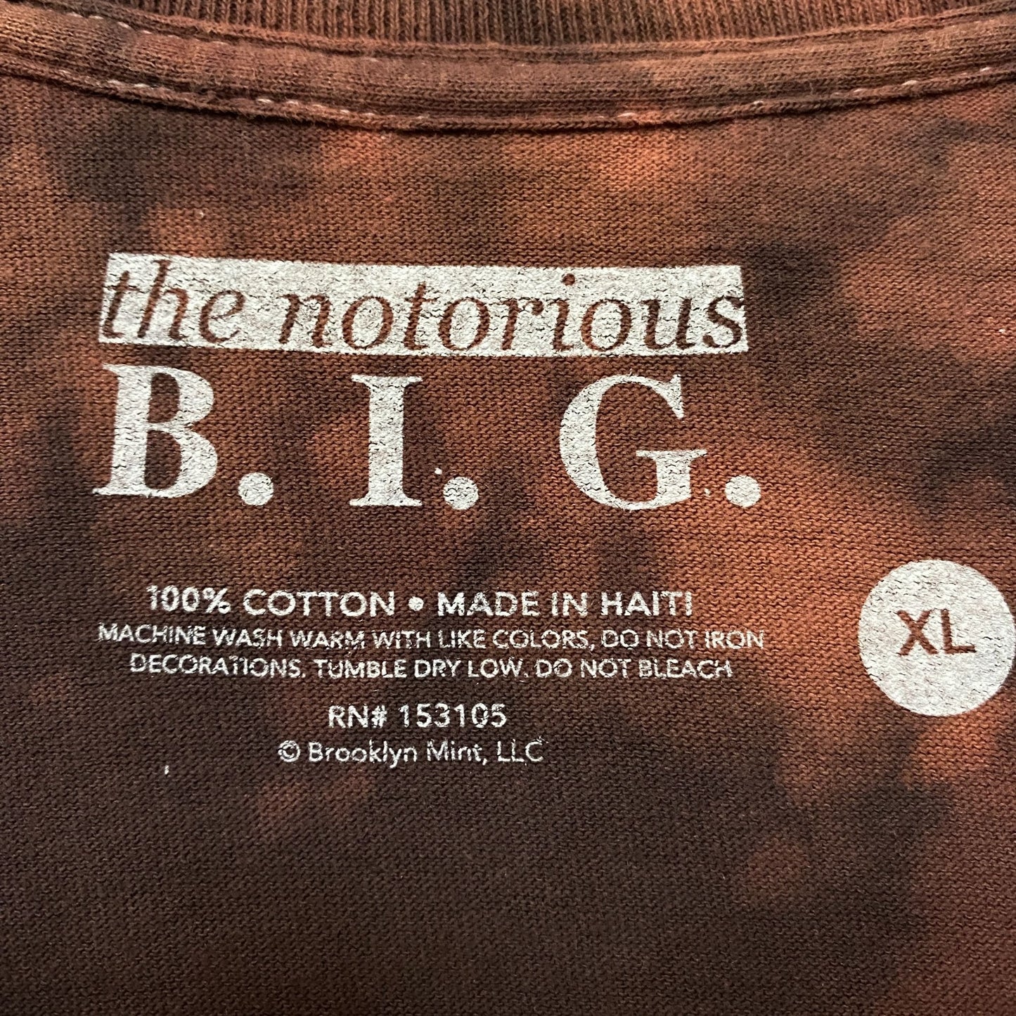 Biggie Smalls World The King of New York Rap Tie Dye XL