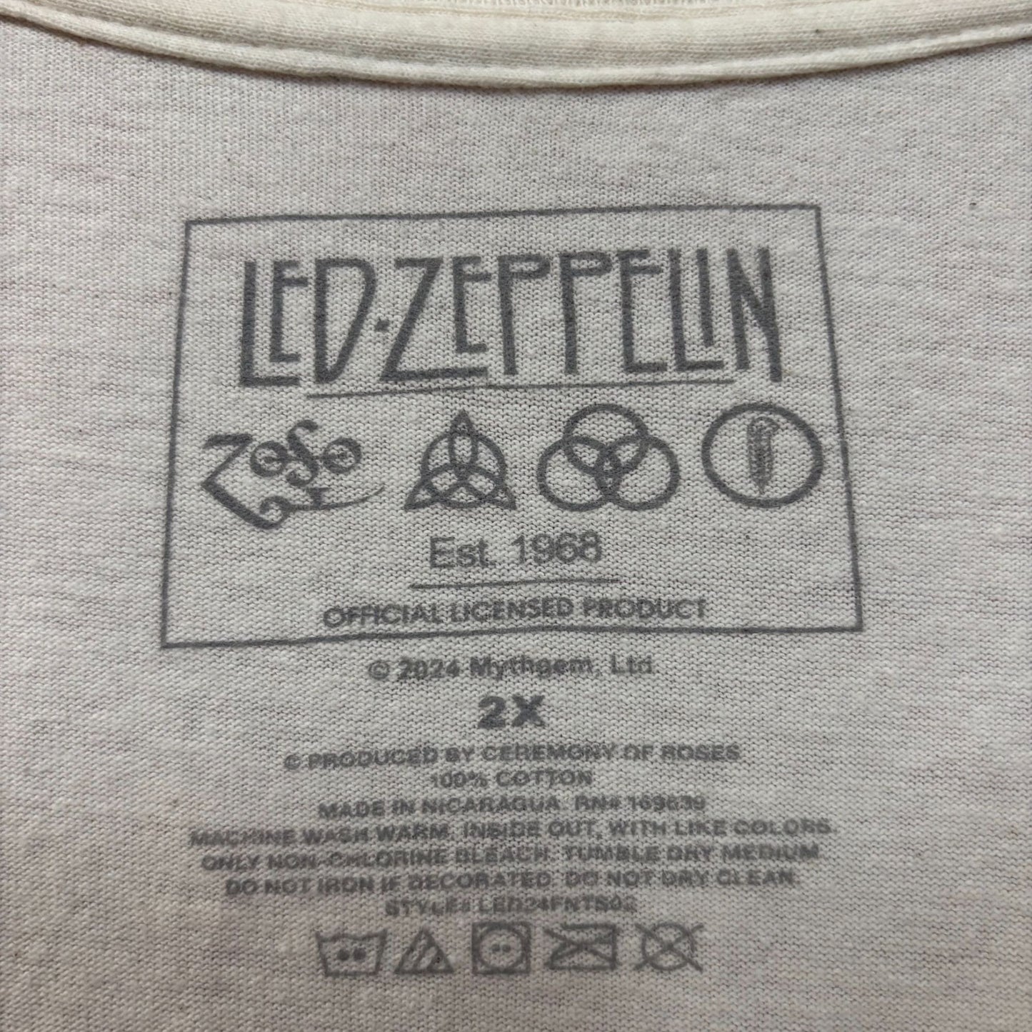 Led Zeppelin Band Members Portrait Vintage Style T-Shirt 2XL