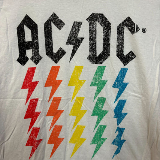 AC/DC Multicolor Lightning Bolts Hard Rock Band Tee XL