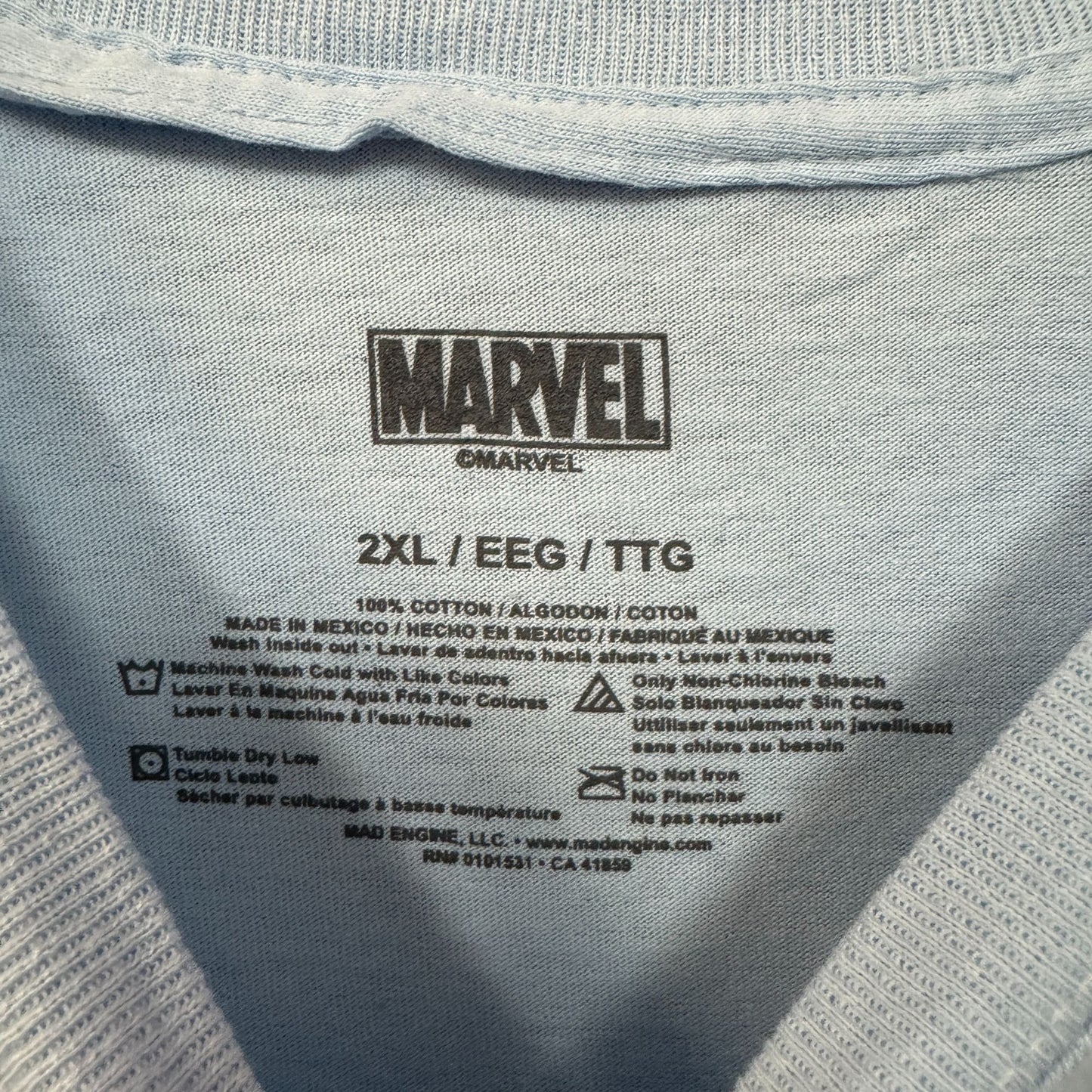 Captain America War Torn Shield Marvel T-shirt Size 2XL