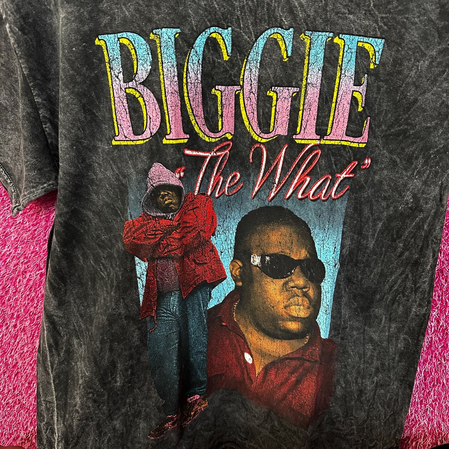 Notorious BIG The What Mineral Wash Rap Tshirt size Large