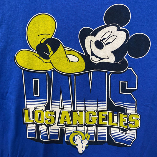 Junk Food x NFL DInsey Mickey Mouse Kick Back Los Angeles Rams T-Shirt Small