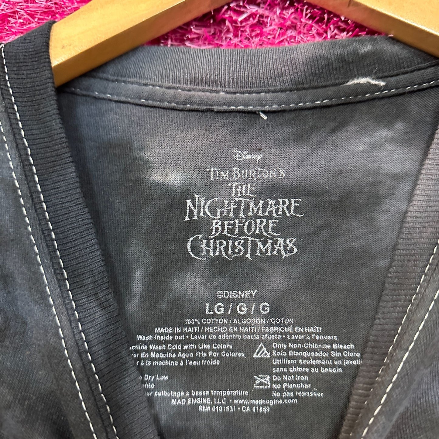 Jack Skellington Nightmare Before Christmas Disney Tie Dye L