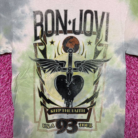 Bon Jovi Heartbreaker Keep the Faith 1993 USA Tour Arena Rock Tie Dye S