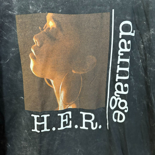 H.E.R Damage Back of My Mind Tour Acid Wash Long Sleeve XL