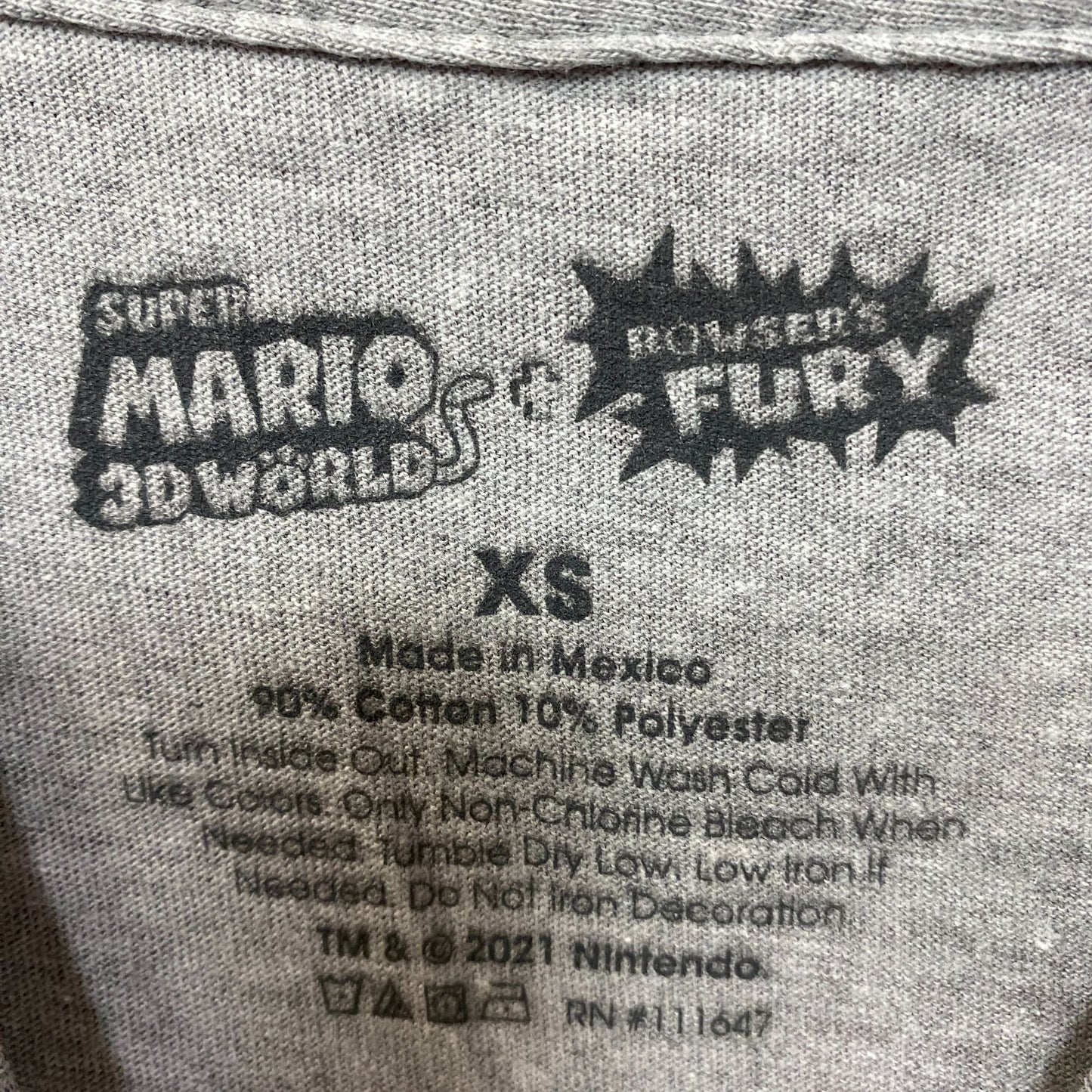 Super Mario 3D World Bowser's Fury Character Cat Costume T-Shirt size XS