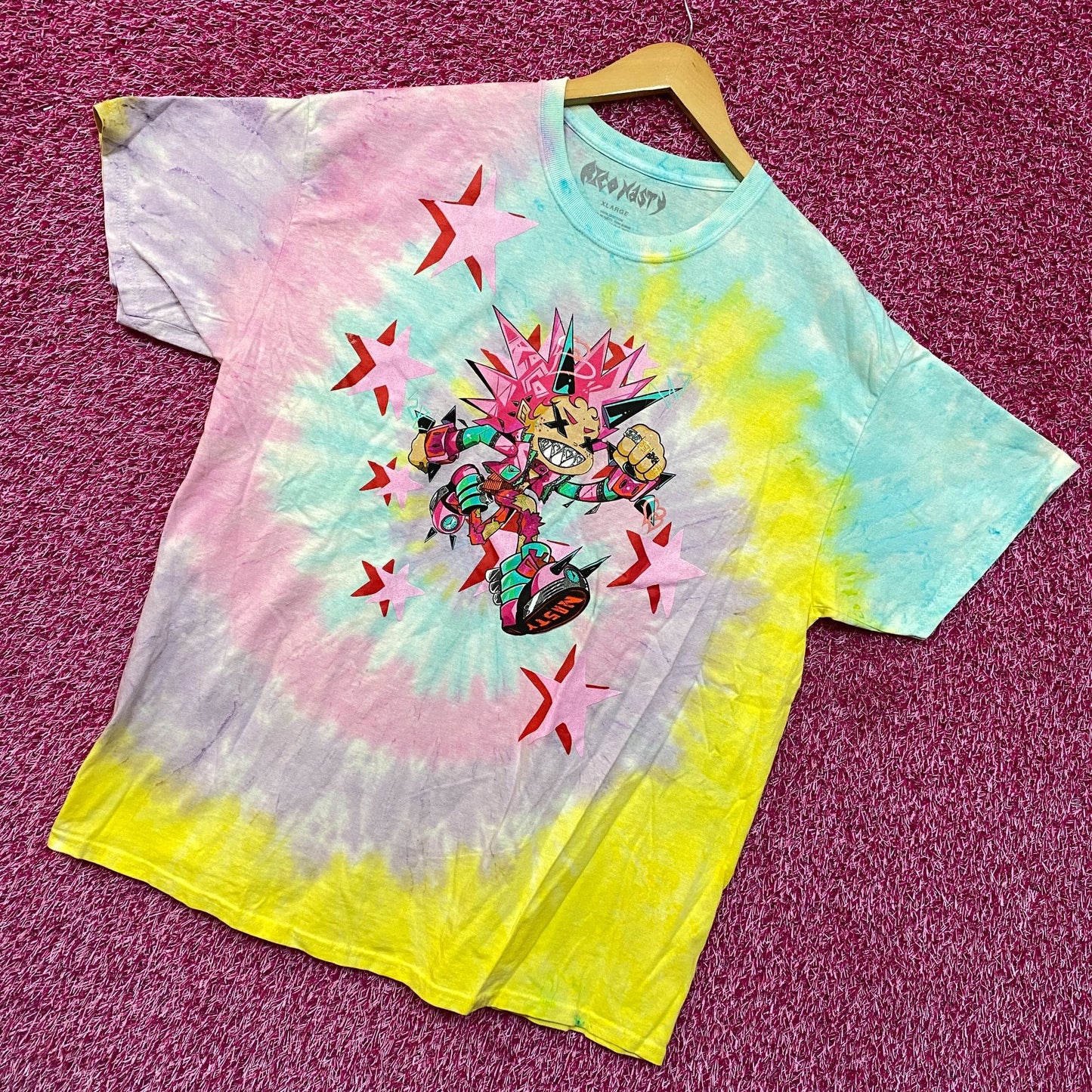 Rico Nasty Time Flies Animated Souncloud Rap Tie Dye XL