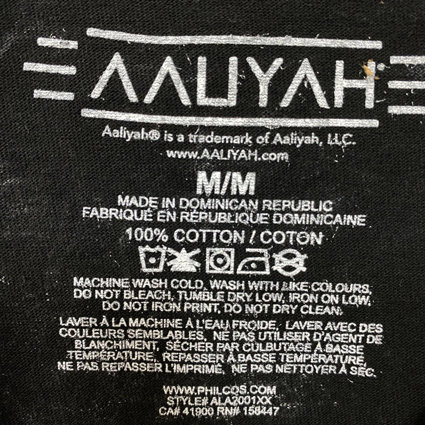 Aaliyah R&B Vintage-Style Washed Black T-Shirt Medium