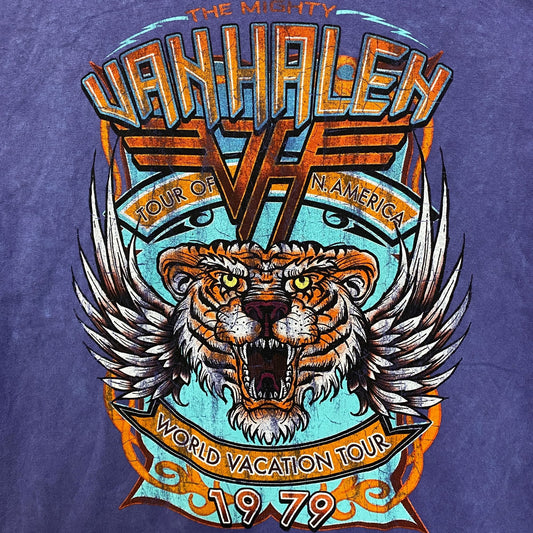 Van Halen World Vacation Tour 1989 Rock Band Mineral Wash T-Shirt Large