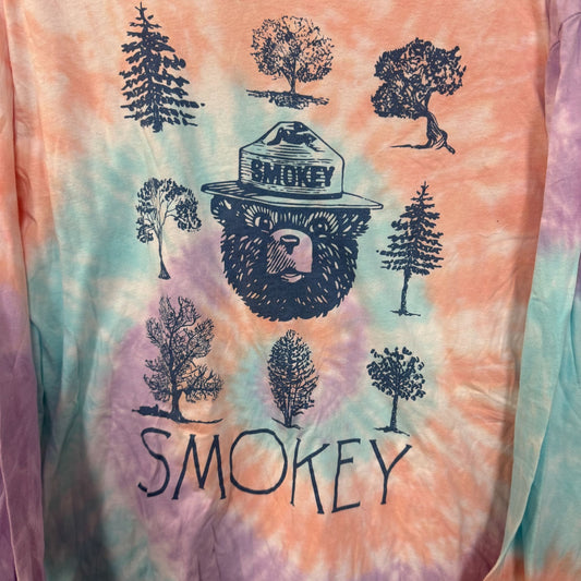 Smokey the bear tiedye l/s T-shirt size 2xl