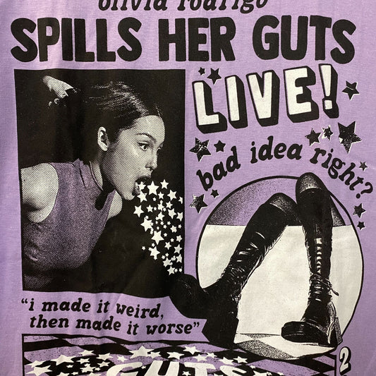Olivia Rodrigo Spills Her Guts Live Purple T-Shirt Large