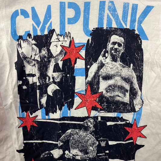 WWE CM Punk Ripple Junction Grunge Graphic T-Shirt Medium