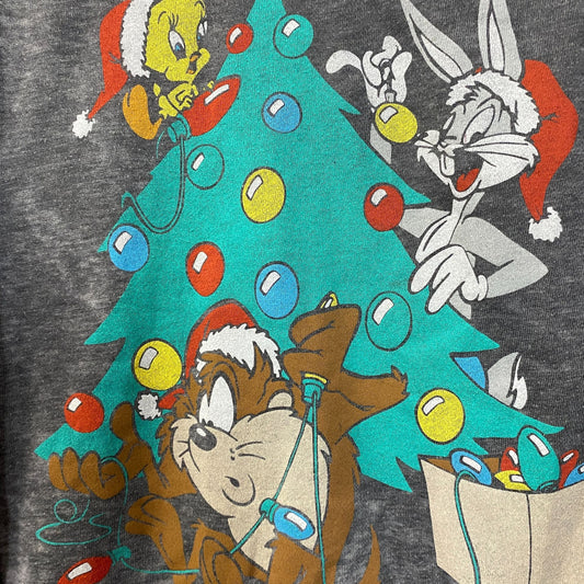 Looney Tunes Cartoon Christmas Sweatshirt Extra Small