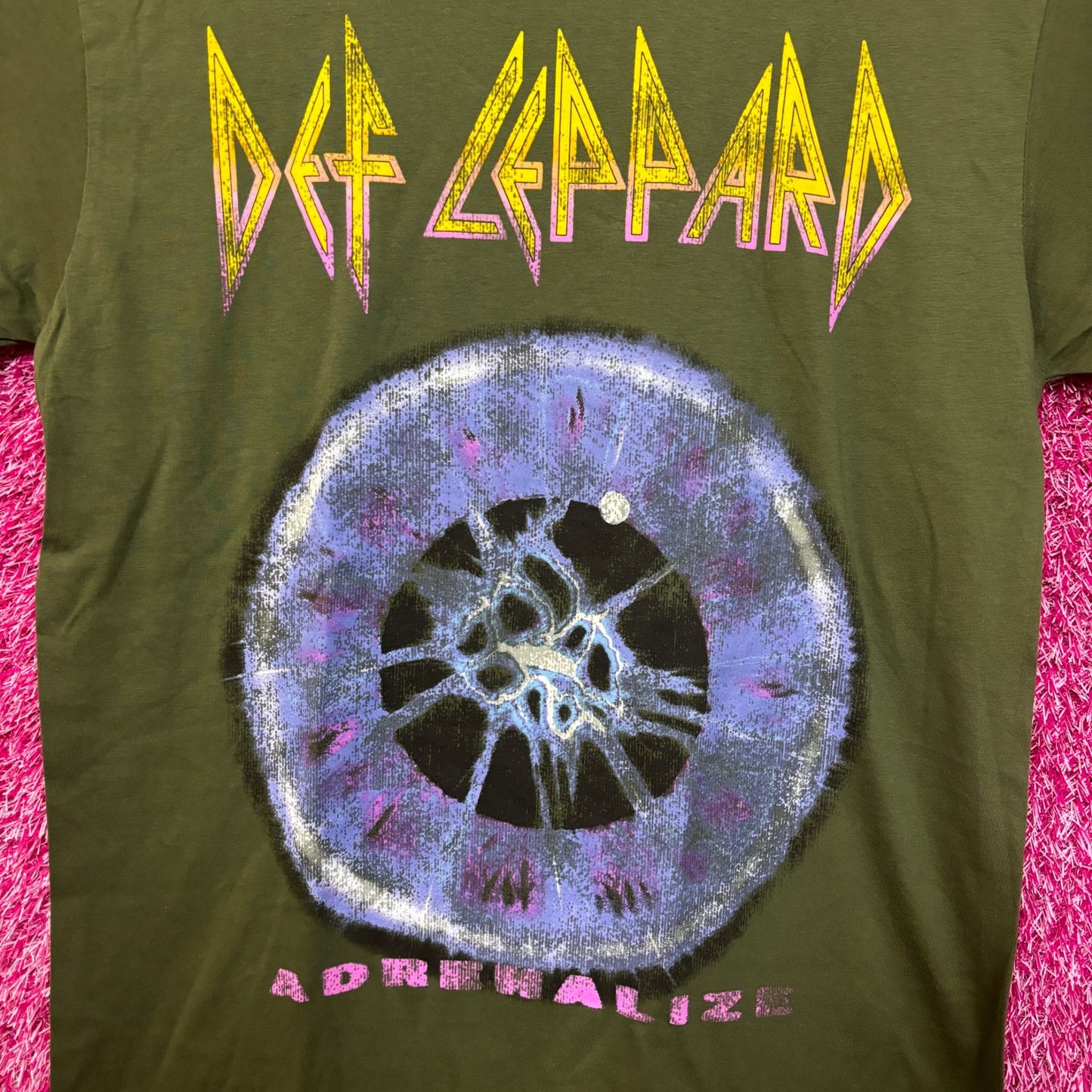 Def Leppard Adrenalize green Tshirt size medium