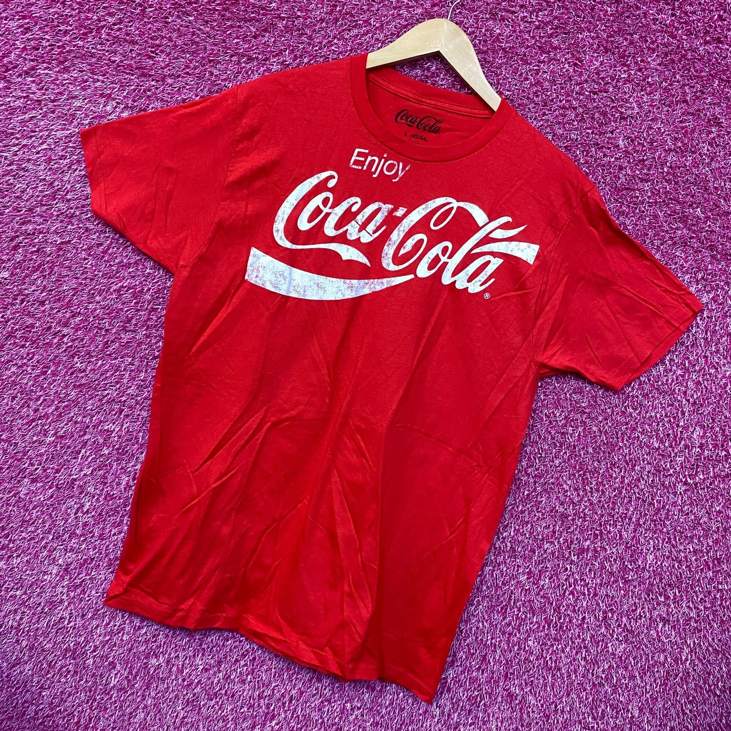 Coca-Cola Enjoy Coke Spell-Out Cursive Logo Promo Tee L