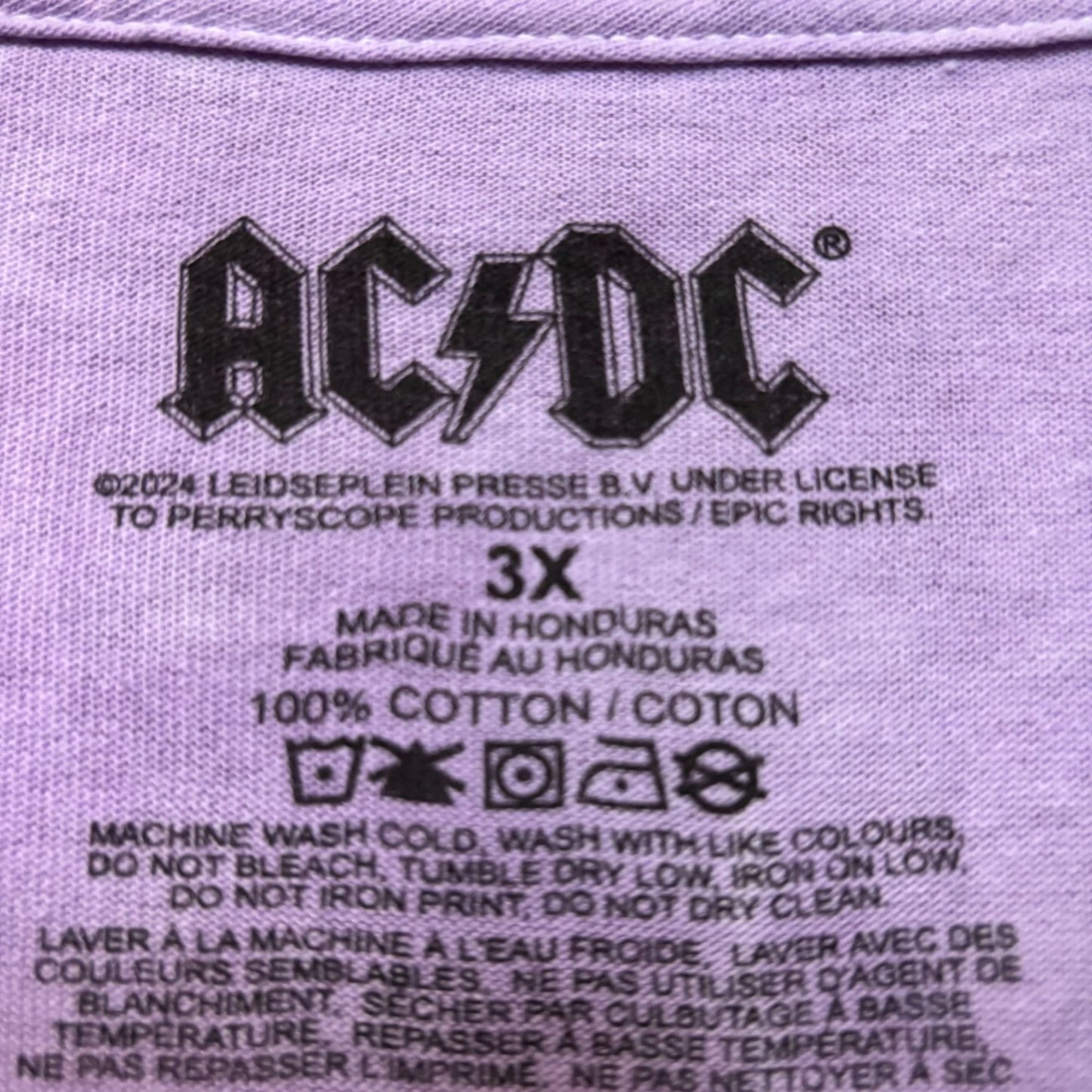 AC/DC Logo Graphic Design Tie-Dye T-Shirt 3XL