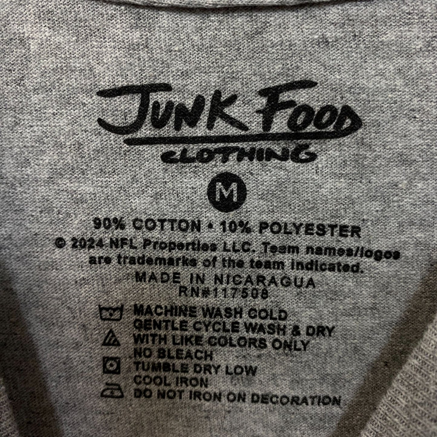 NFL Junk Food Seattle Seahawks Gray Tshirt Size Medium