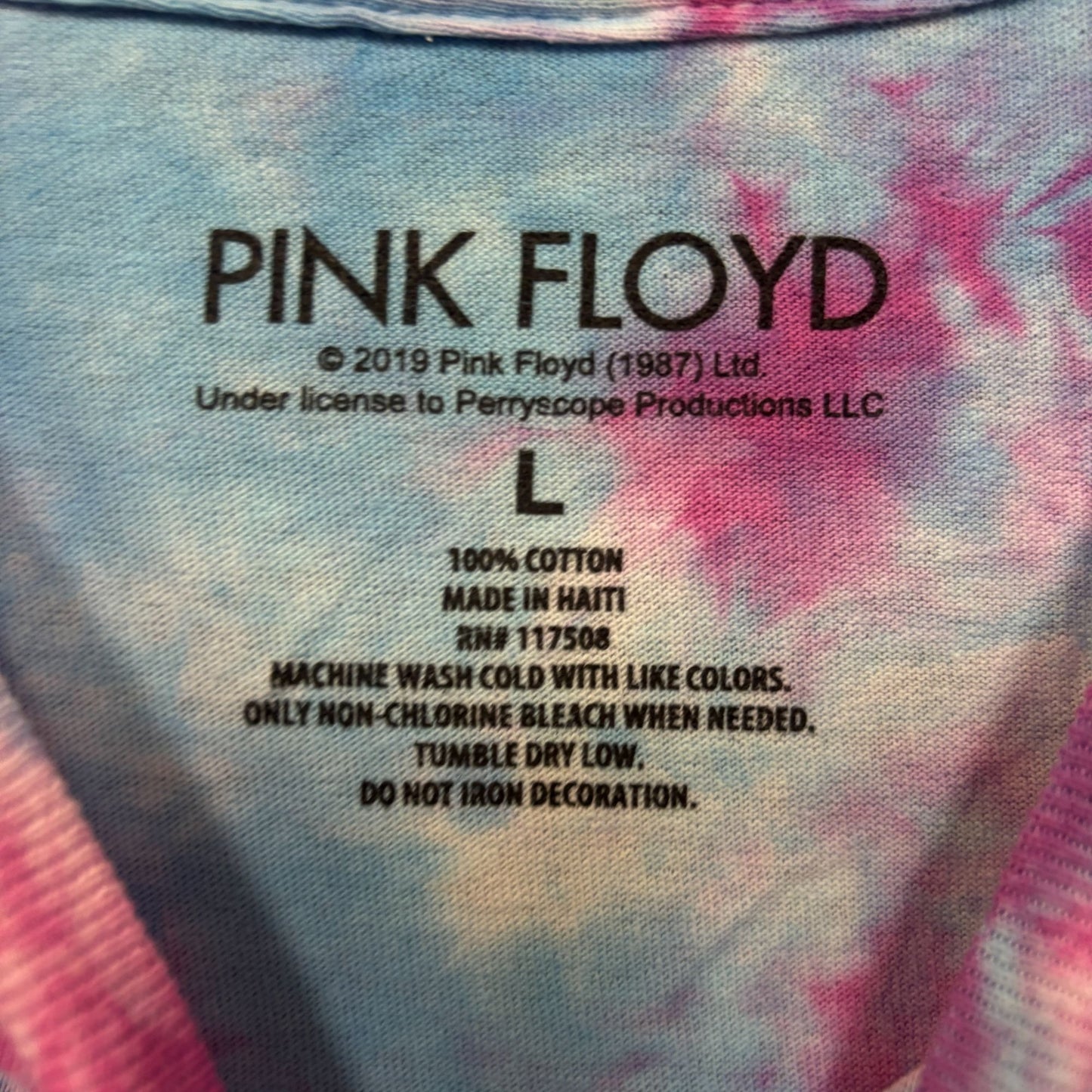 Pink Floyd Dark Side Of The Moon tiedye Logo tshirt size large