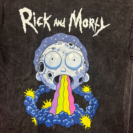 Rick and Morty Moon Morty mineral wash T-shirt size medium
