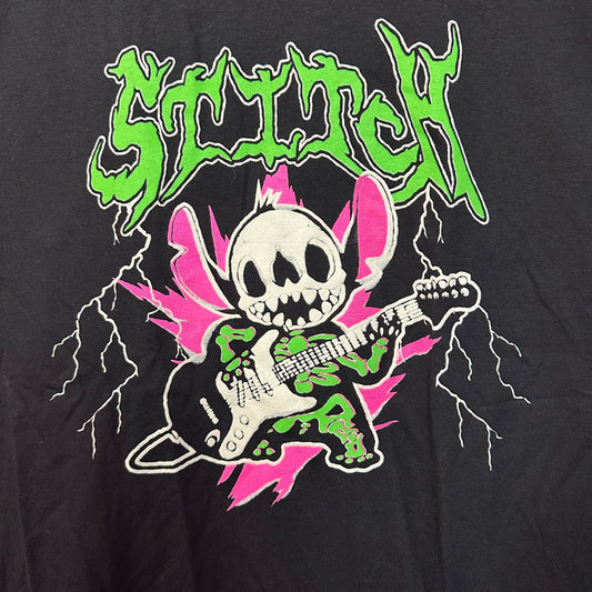 Stitch Electric Guitar Shredding Disney Animated Movie Tee L
