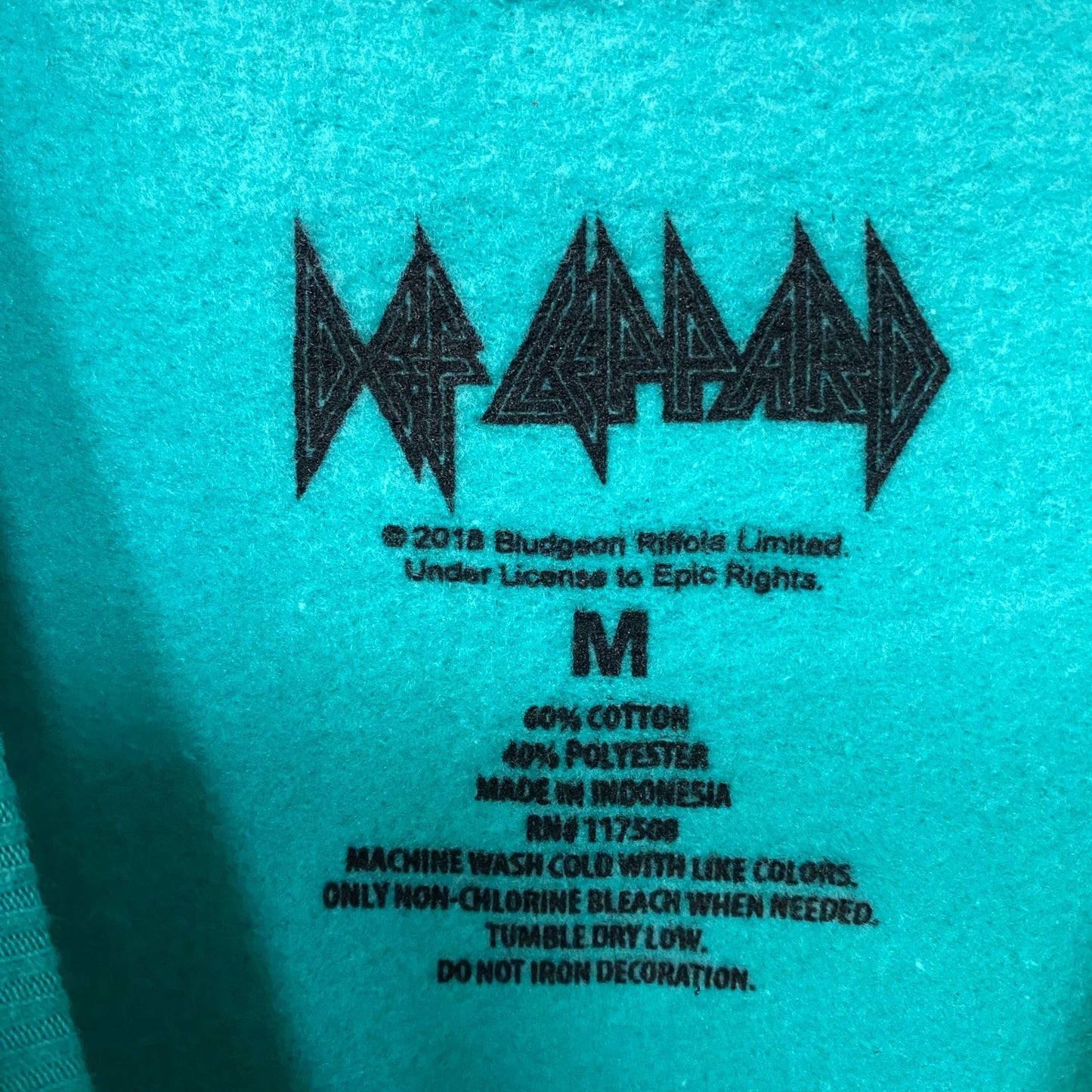 Def Leppard Skull Crew Neck Teal Sweatshirt Medium