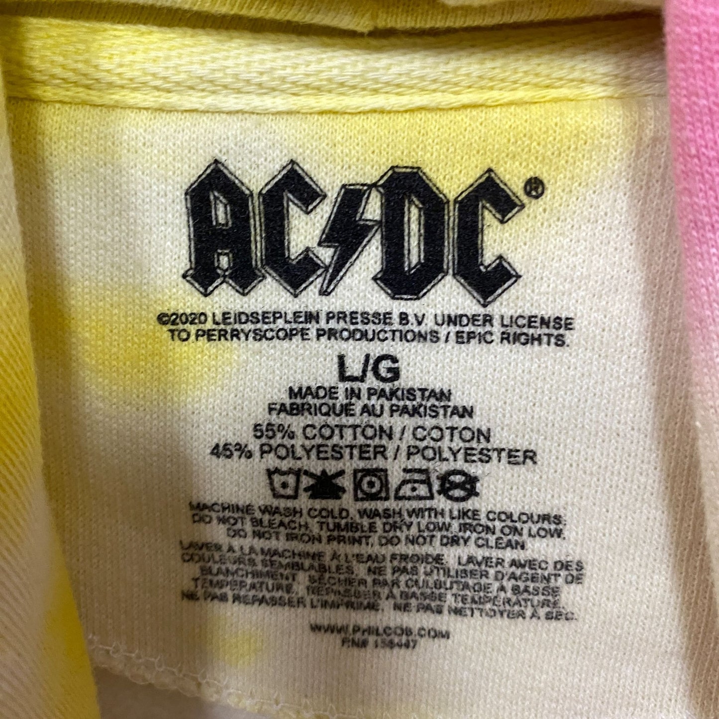 AC/DC Highway to Hell Album Rock Band Tie Dye Hoodie Large
