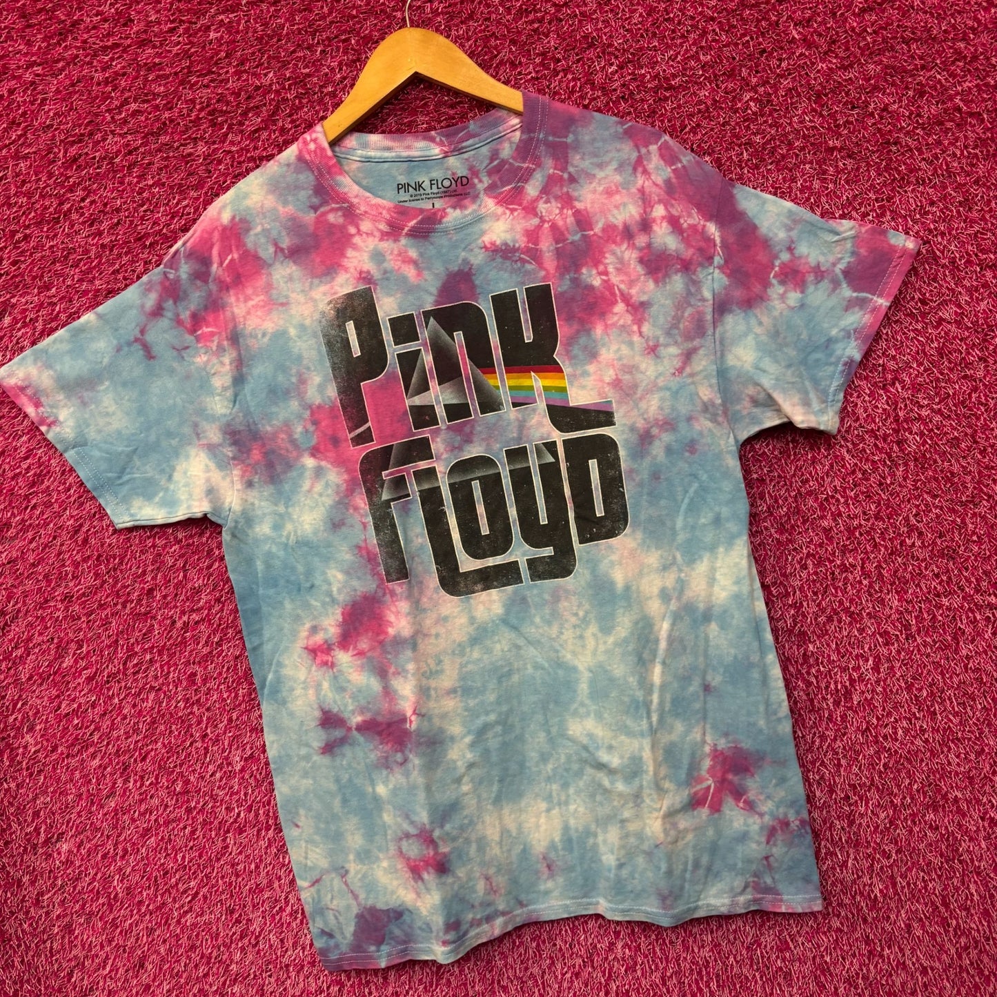 Pink Floyd Dark Side Of The Moon tiedye Logo tshirt size large