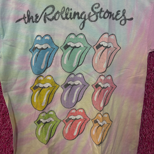 The Rolling Stones Hot Lips Pop Art Rock Pastel Tie Dye M