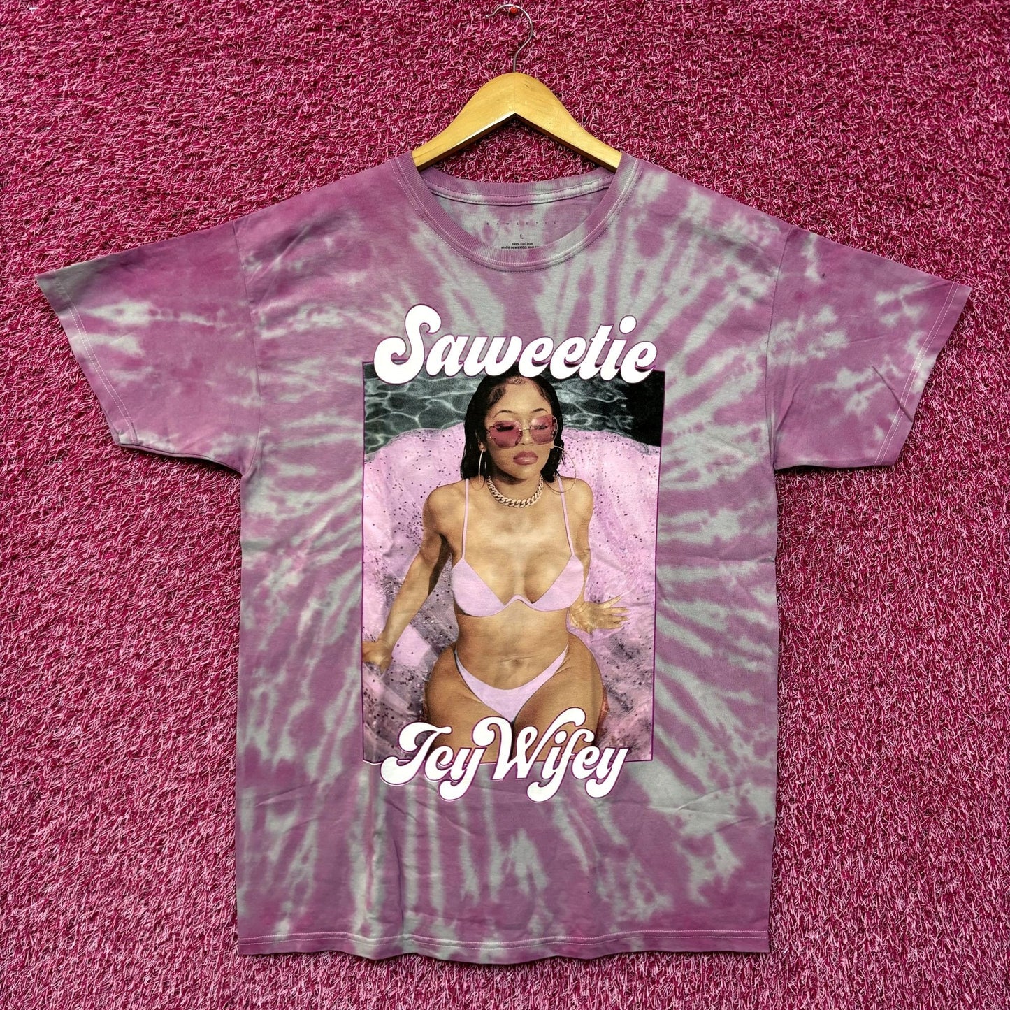Saweetie Icy Wifey High Maintenance ICY GRL Rap Tie Dye L