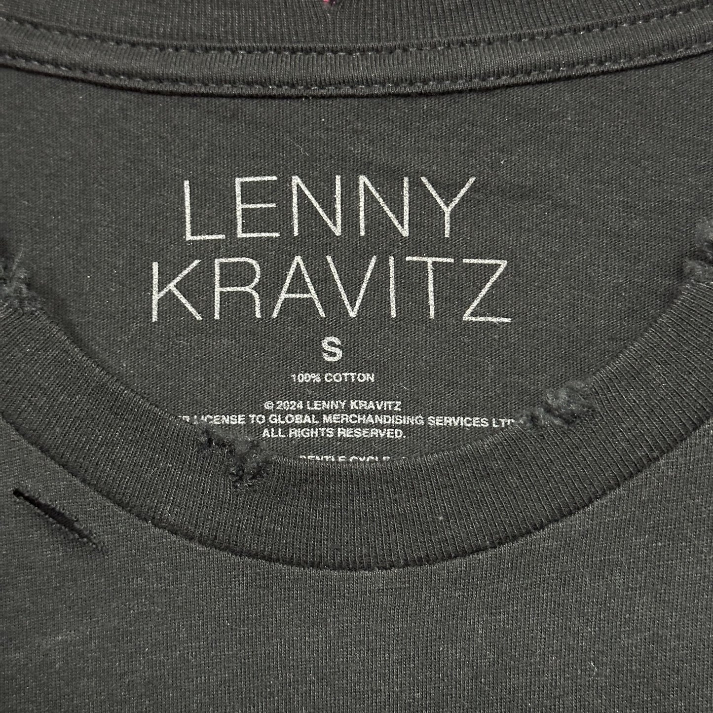 Lenny Kravitz Blue Electric Light Women’s Distressed Tee S