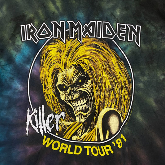 Iron Maiden Killer World Tour 81 Tie Dye Tshirt size Small