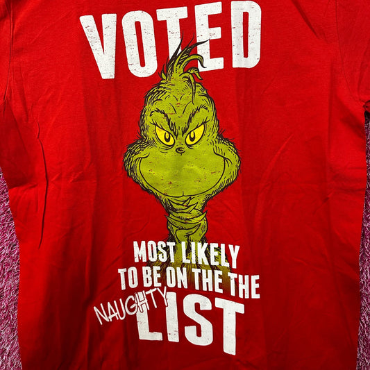 How The Grinch Stole Christmas Dr Seuss Naughty List Tee L