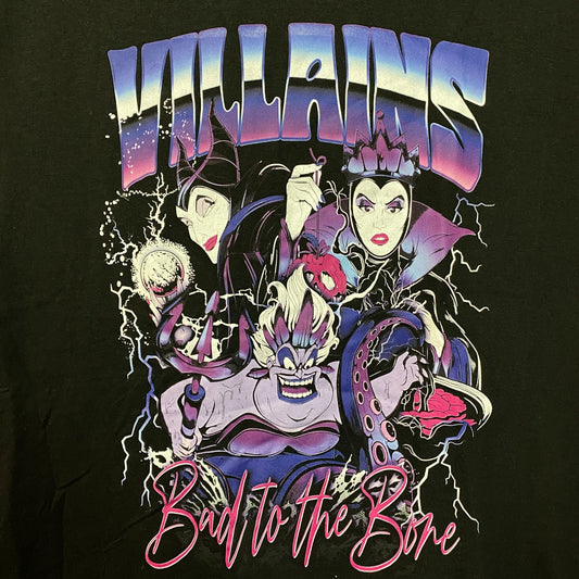 Bad to the Bone Disney Villains Animated Movie T-Shirt L