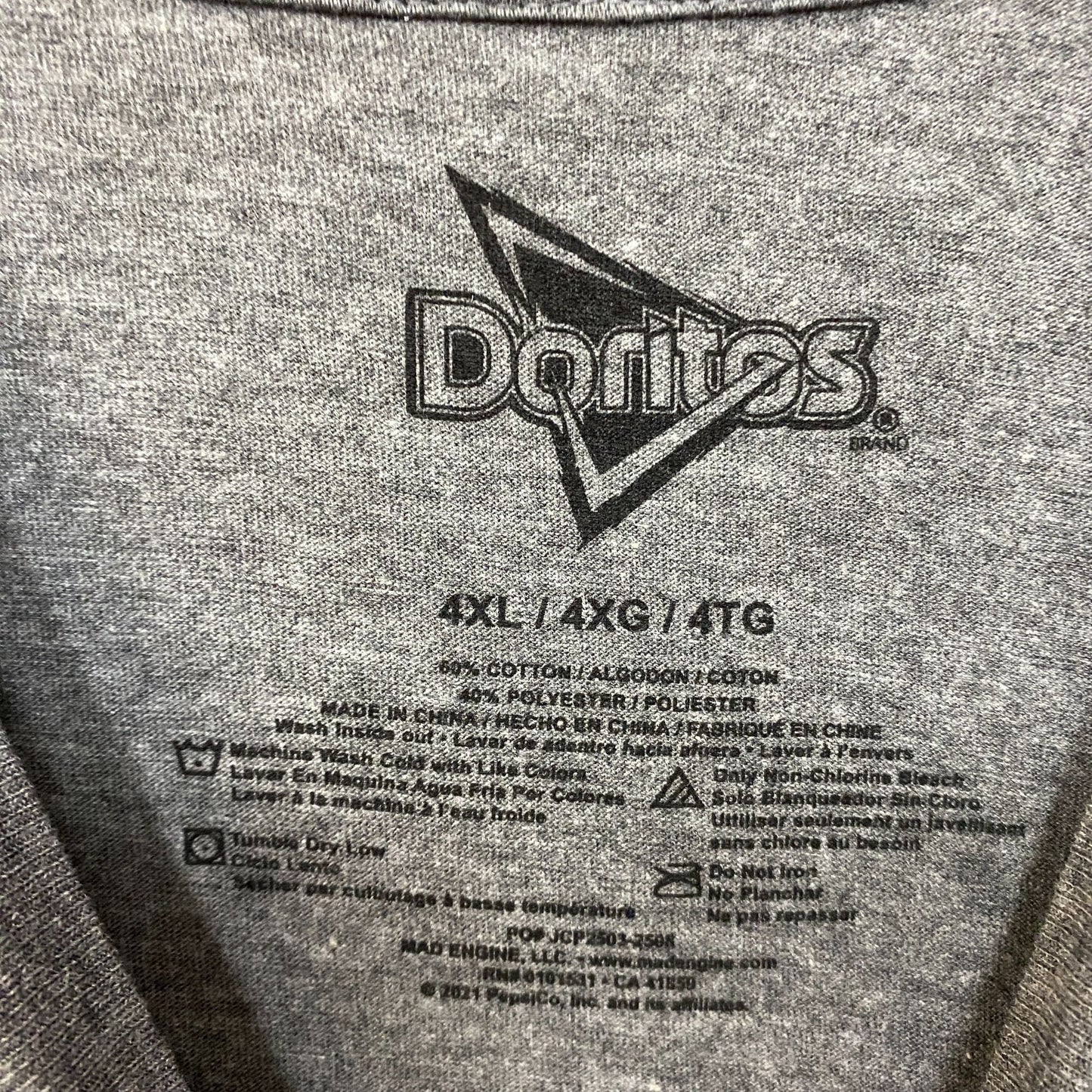 Doritos 90's Logo Tortilla Chips Graphic T-Shirt 4XL