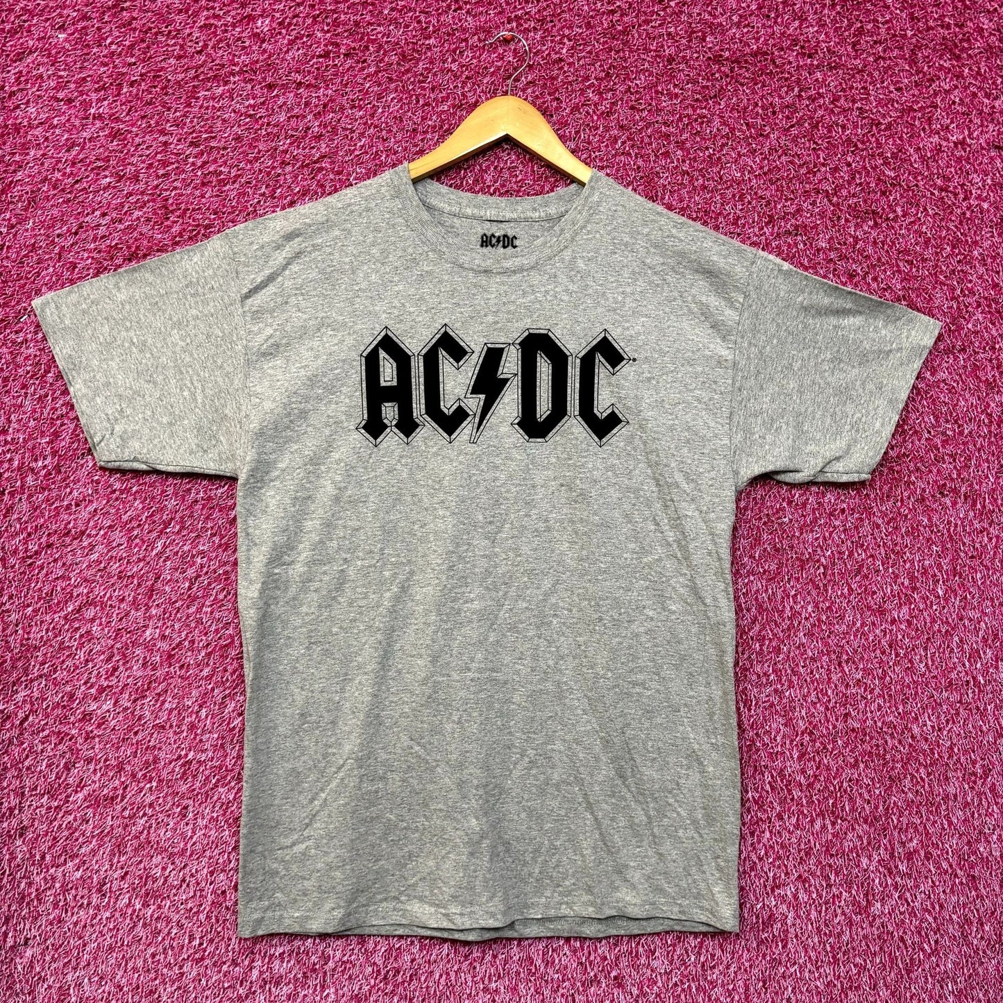 AC/DC Lighting Bolt Spell-Out Heavy Metal Tee L