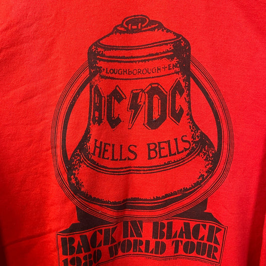 Acdc Hells Bells BiB 80s World Tour Crewneck Sweater size XL