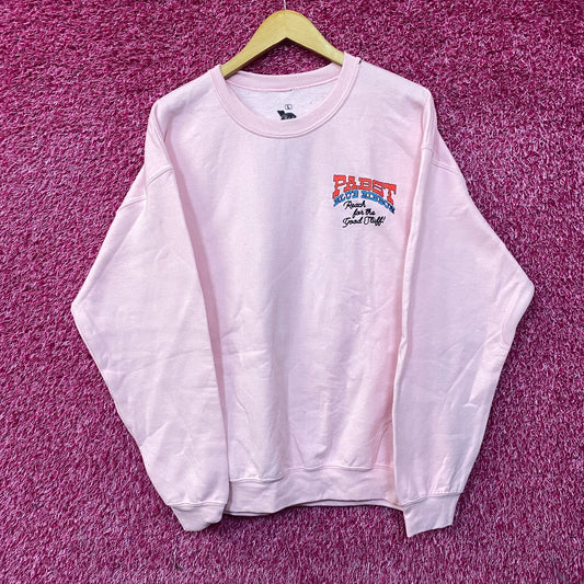 Pabst Blue Ribbon Reach For The Good Stuff Crewneck Large