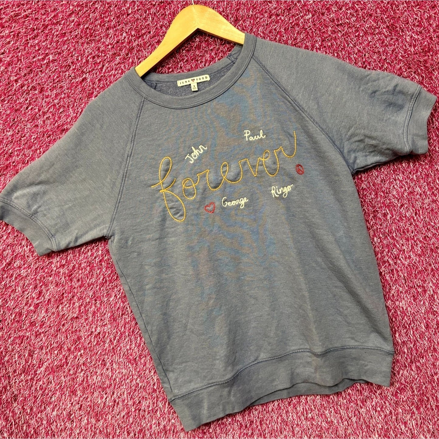 The Beatles Embroidered John Paul George Ringo Rock Sweatshirt S