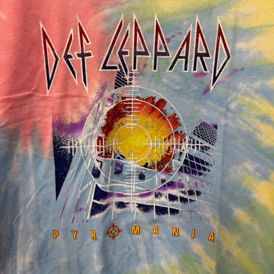 Def Leppard Pyromania Album Cover Keyhole Womens Tie Dye M