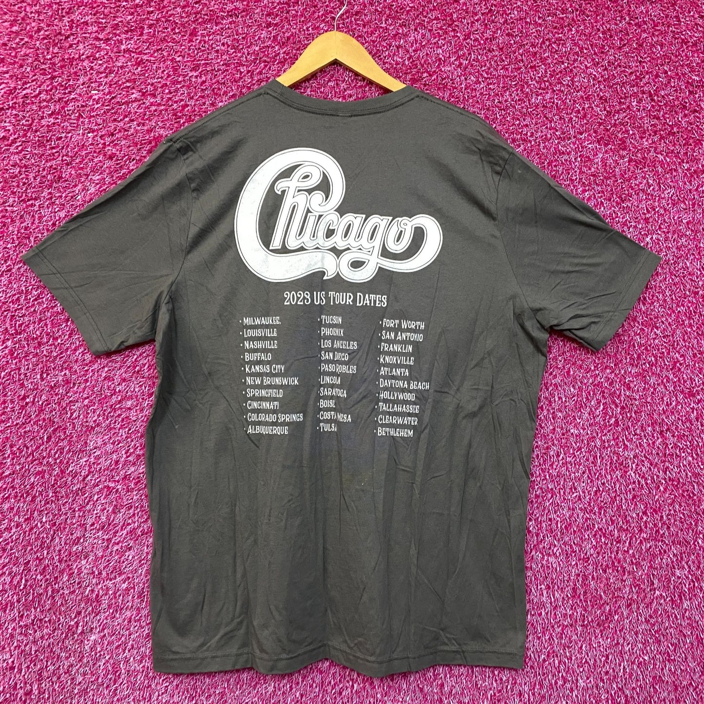 Chicago Spell-out Band Logo Soft Jazz Rock Band Tee 2X